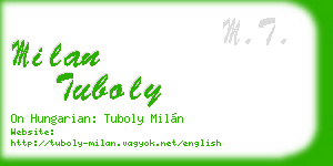 milan tuboly business card